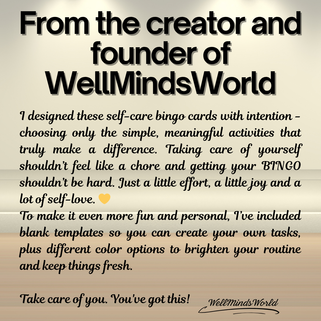 Fun self-care activity cards designed to motivate consistent mindfulness practices