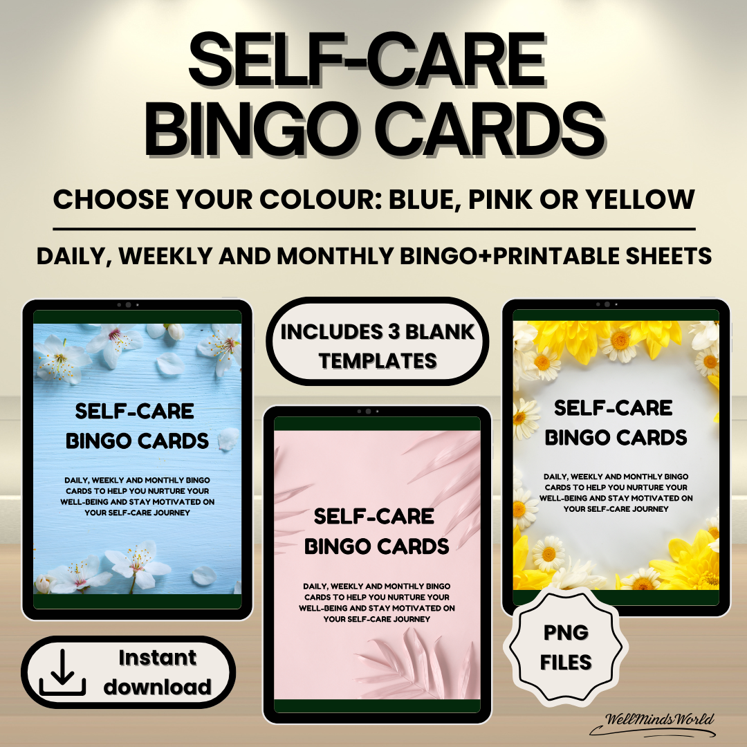 Engaging Self-Care Bingo Cards to inspire daily mindfulness and balanced wellness habits
