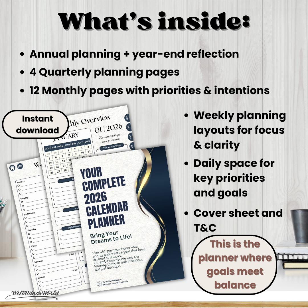 planner 1 2026 digital journal planner, printable