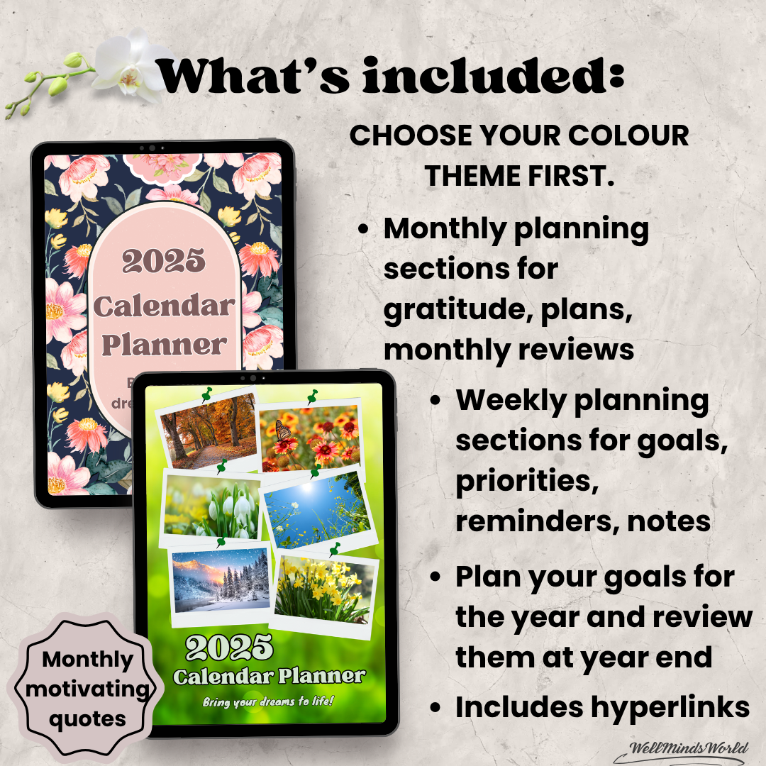 2025 calendar PDF designed for planning routines, work schedules, and wellness goals