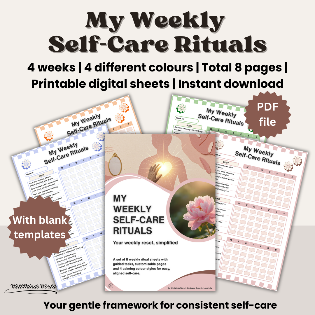shop cover 1 my weekly self-care rituals digital printable tracking sheets