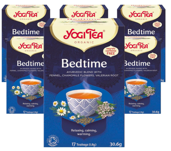 Yogi Tea, Bedtime, Organic Herbal Tea, Naturally Caffeine Free, Blend of Fennel, Chamomile Flowers and Valerian Root for daylight saving time