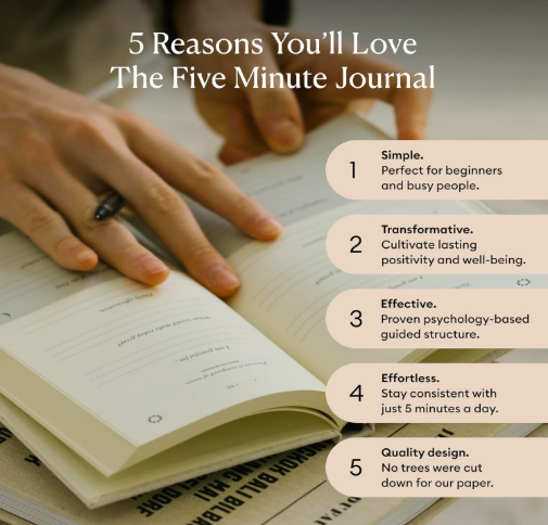 The Five Minute Journal to cultivate gratitude mindset