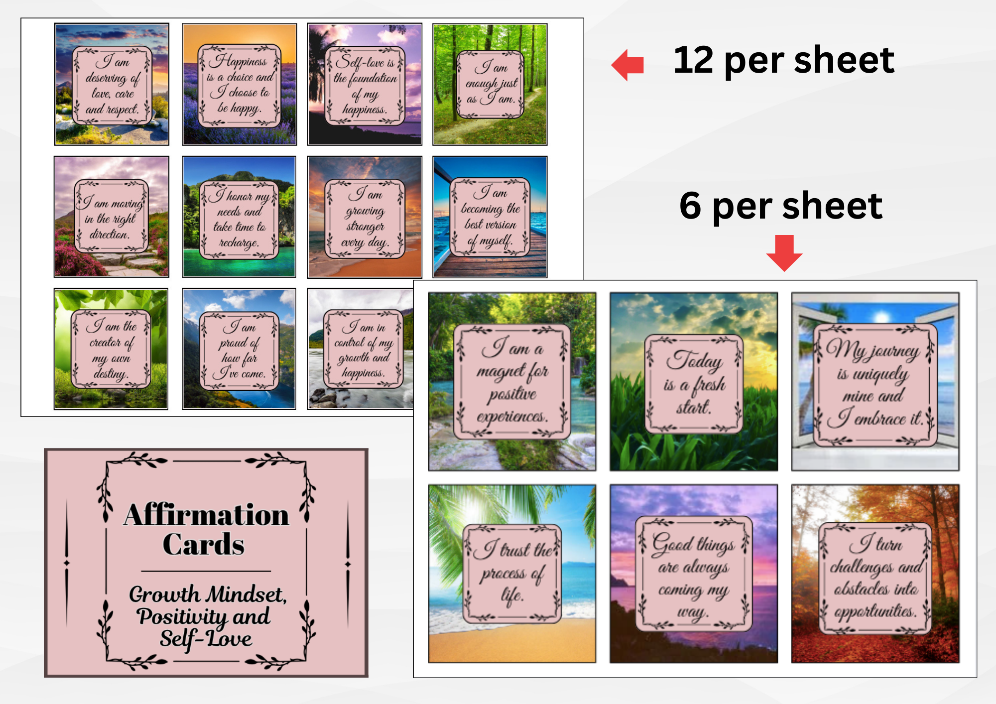 Affirmation cards personal growth and self-care