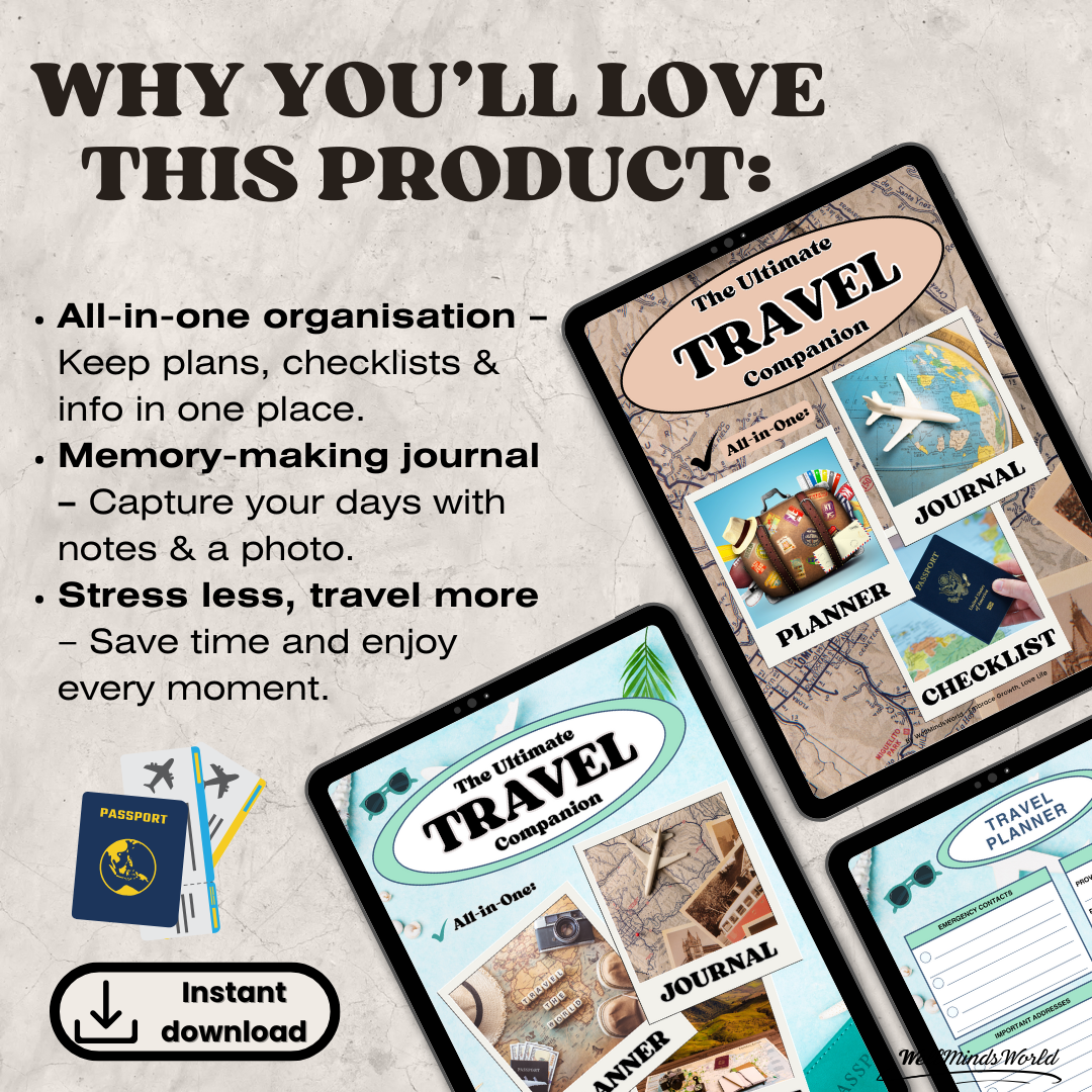 wmw4 Travel Planner, checklist, journal