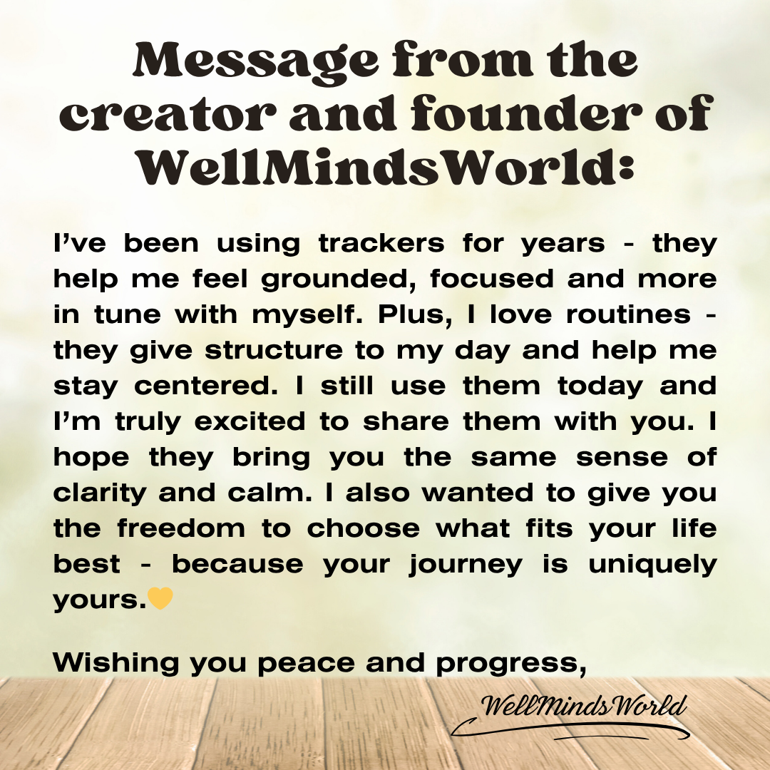 Mindful Living Tracker set for tracking daily habits, meditation, gratitude, and goal progress to support wellness and personal growth